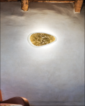 Applique "Moledro" W foglia oro e bianco
