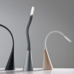 Lampada Alias nero, argento e legno