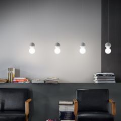 Lampadario Sfera 1 luce grigio chiaro