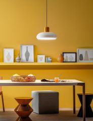 Lampadario Trepiù bianco e giallo