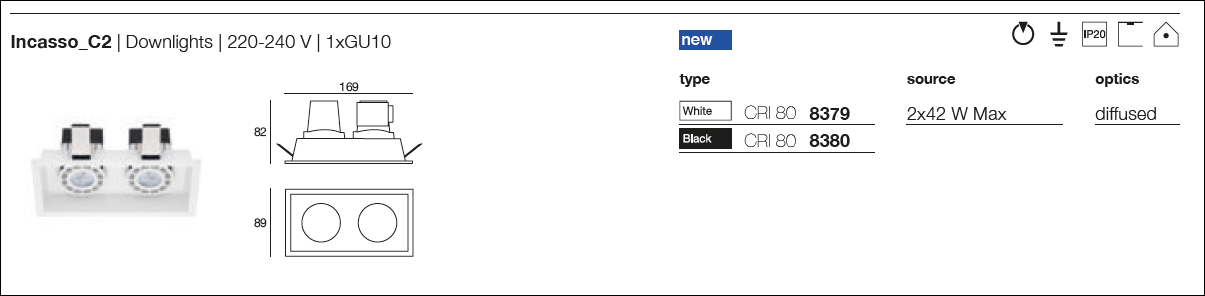 scheda tecnica faretti incasso c2