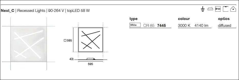 tecnical sheets about ceiling lights recessed next c 