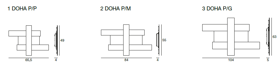 Dimensioni plafoniere Doha di GeaLuce