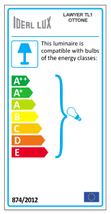 Energy label table lamp Lawyer