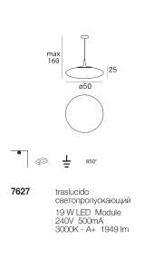 Squash Led chandelier tecnical information