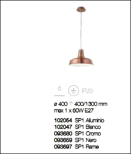 tecnical sheets about Moby chandelier