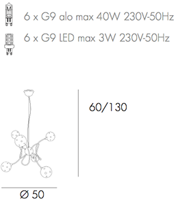 Scheda tecnica lampadario Super Ball