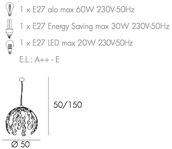 Scheda tecnica lampadario Chain