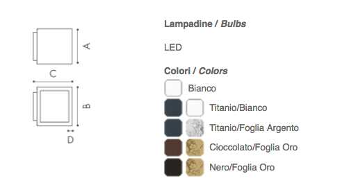 details about applique cubò LED