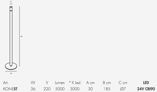 scheda tecnica Konè lampada da terra