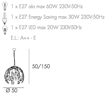 Technical sheet chandelier Lock