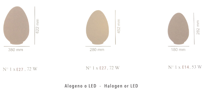 Technical sheet of table lamp 