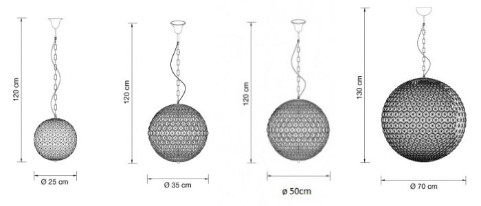 Technical detail suspension Crystal Sphere